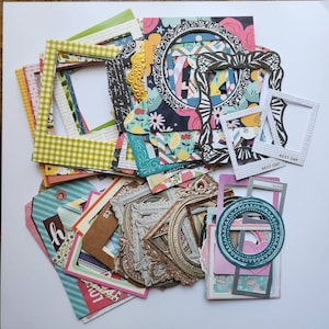 18 SAMPLE Pack SMALL Paper Frames Mix mini Journal Scrapbook Collage Album Variety
