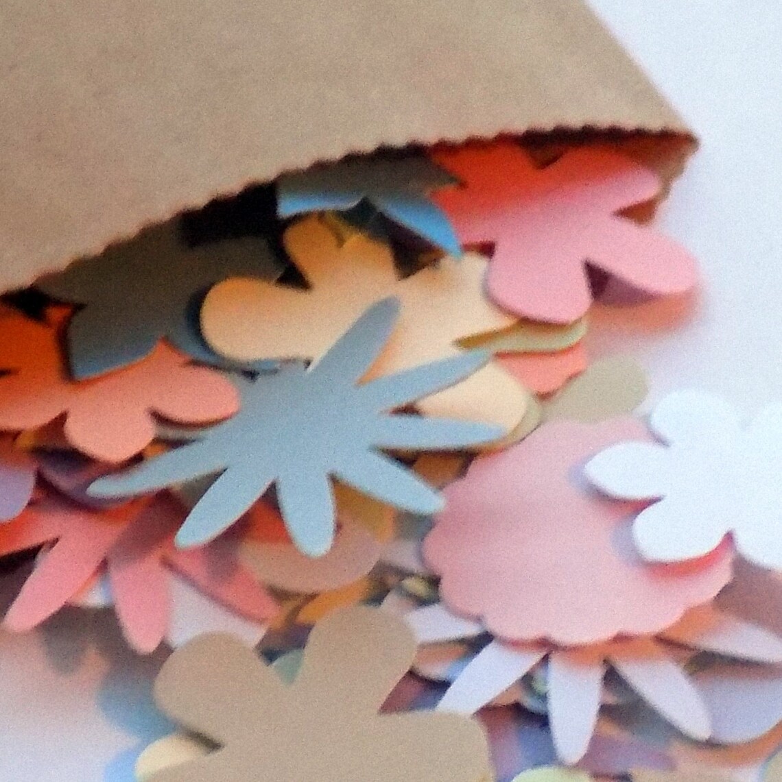 60 Paper Flower Die Cuts Various Flower Paper Punches Pastel Etsy