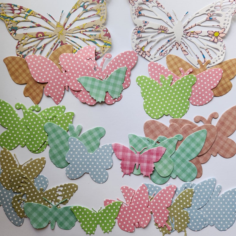 32 Paper Butterfly Die Cuts for Card Making Embellishments Various Butterfly Paper Punches Scrapbook FREE SHIPPING image 2