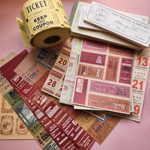 228　ロールチケット　ヴィンテージ　4個　匿名配送 Vintage Ticket Roll - Etsy