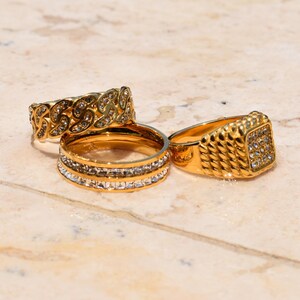 18k Gold Statement Signet Ring Bold Statement Elegant Ring for Women Heirloom Fashion Ring Women Men WATERPROOF Ring for Her Him