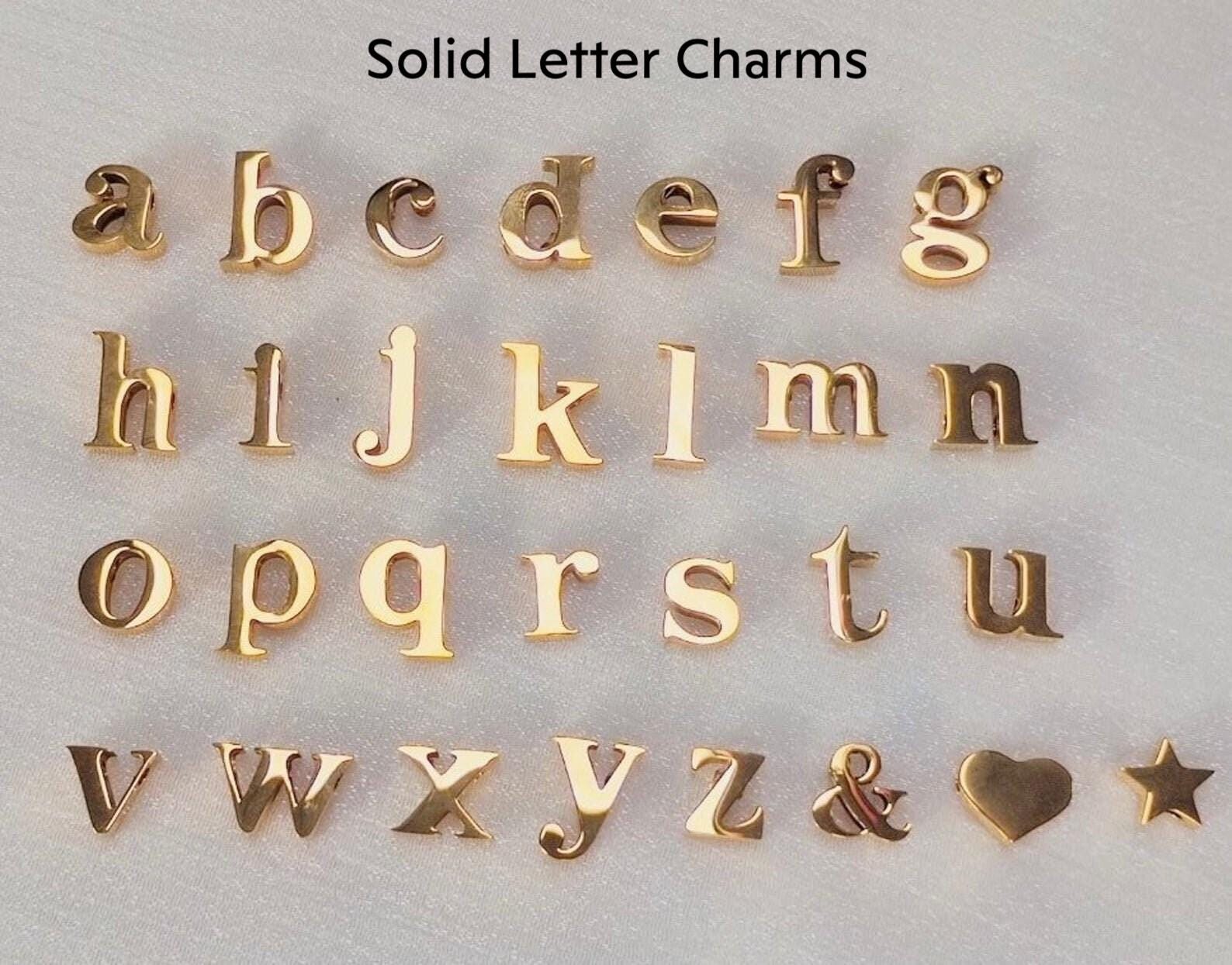 ADD ON GOLD Letter Initial Name, Ampersand Heart Star, Letters, Personalized Charm, Stainless Zircon Pendant For Necklace Bracelets Anklets