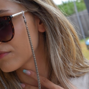 Silver Eyeglasses Sunglasses Chain - Holder Seaside Cord Gold Glasses Face Mask Holder Necklaces Curvy Chain Eyeglass Carrier Gift Him Her