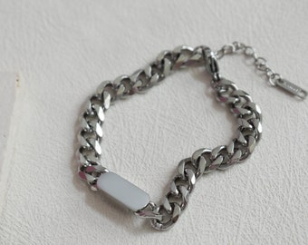 Sterling Silver Gold Bracelet, Bar Bracelet, Custom Engraved Mens Bracelet, Personalized Bracelet, Christmas Birthday Gift For Him Dad Her