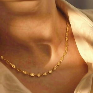 18K Gold Fish Shape Luck Chain Choker Necklace · Classic Oval Dainty Daily Jewelry Anklet Gift for Her Gold Handmade Jewelry Gift Christmas