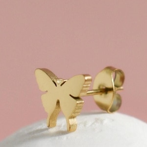 Butterfly Helix Piercing Earrings · Rose Gold Butterfly Earrings Handmade Customized Gift Flat Back Stud Earrings for Girls Women WATERPROOF
