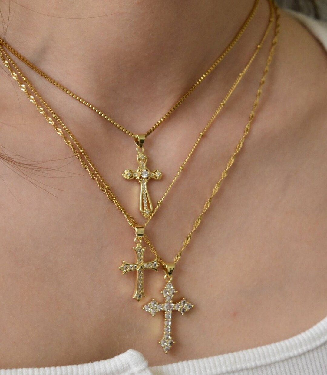 ✨Das Ewige Kreuz & Kronen Halskette👑 main image 0