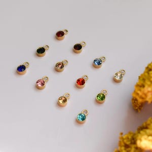 ADD ON Zircon Stones, Blue Red Green Gems Letters Signs, Letters, Personalized Charm, Stainless Steel Pendant Charms Necklace Earrings Gift