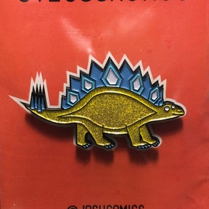 Stegosaurus Pin Glitter Soft Enamel image 1