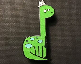 Brontosaurus Pin - Glow-in-the-Dark Soft Enamel