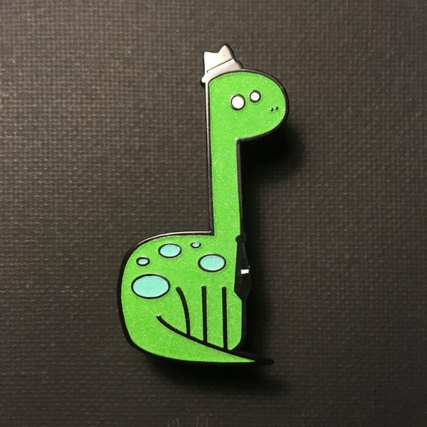 Brontosaurus Pin - Glow-in-the-Dark Soft Enamel