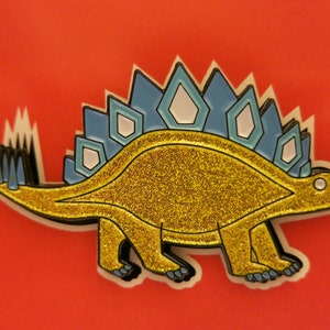 Stegosaurus Pin Glitter Soft Enamel image 2