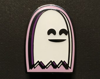 Gravestone Ghost Pin (Version C) - Glow-in-the-Dark Hard Enamel