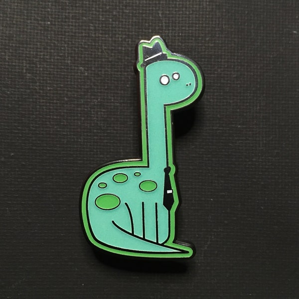 Brontosaurus Pin - Teal Glow-in-the-Dark Hard Enamel