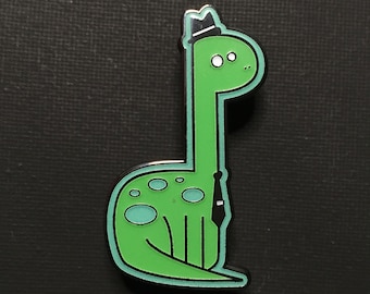 Brontosaurus Pin - Green Glow-in-the-Dark Hard Enamel