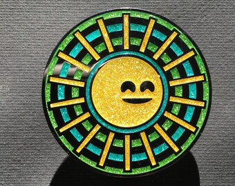 Sunny Day Smile Pin (Version A) - Glitter Hard Enamel