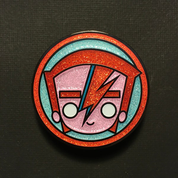 Glowie Pin (Version A) - Glitter & Glow-in-the-Dark Hard Enamel