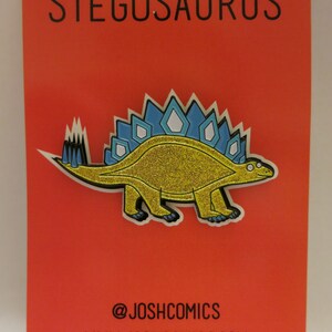 Stegosaurus Pin Glitter Soft Enamel image 3