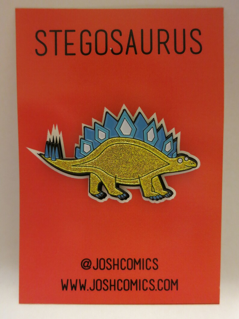 Stegosaurus Pin Glitter Soft Enamel image 3