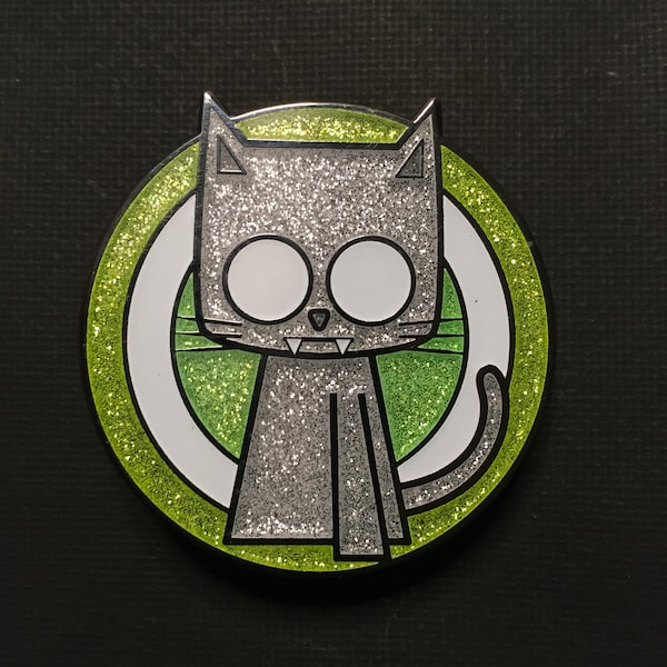 Tripod Cat Pin (Version A) - Glitter & Glow-in-the-Dark Hard Enamel