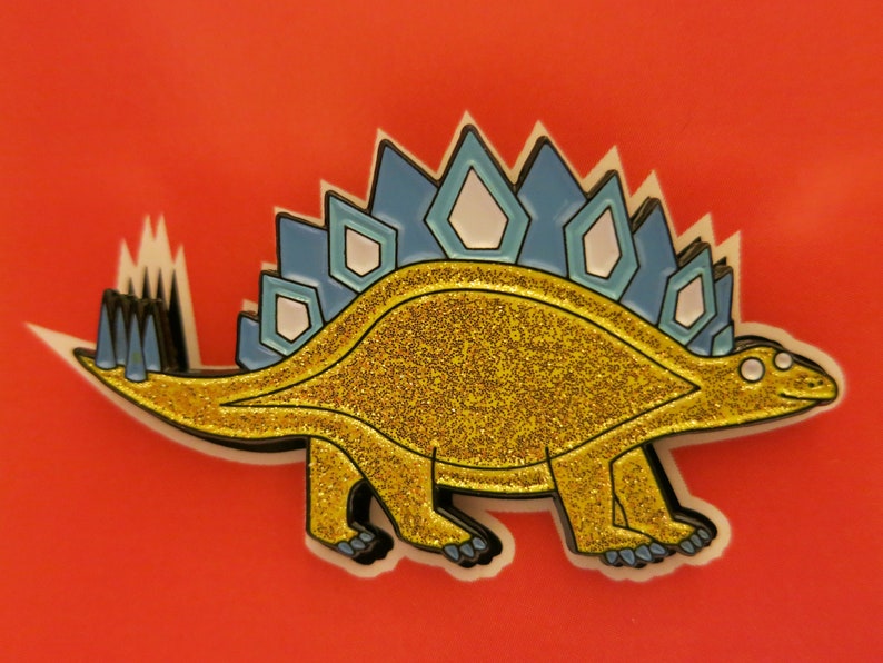 Stegosaurus Pin Glitter Soft Enamel image 2