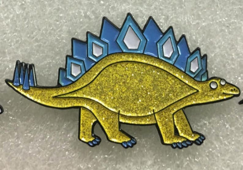 Stegosaurus Pin Glitter Soft Enamel image 4