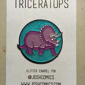 Triceratops Pin Version A Glitter Hard Enamel image 2