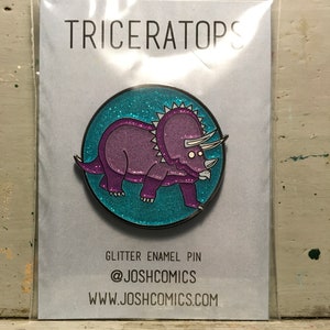 Triceratops Pin Version A Glitter Hard Enamel image 7