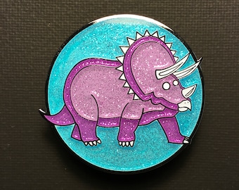 Triceratops (Version A) - Glitter Hard Enamel Pin