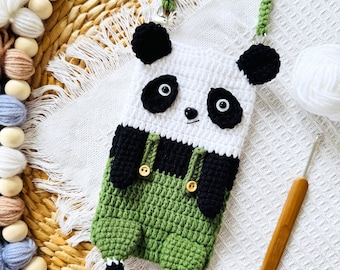 Crochet Panda Crossbody Bag: Handmade Cotton Shoulder Bag