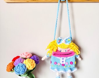 Crochet Doll Crossbody Bag: Big Mouth Handmade Bag for Kids