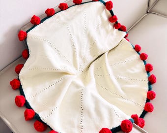 Crochet Flower Bouquet Blanket: Handmade Cotton Rose Throw