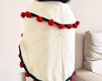 Crochet Flower Bouquet Blanket: Handmade Cotton Floral Throw with Rose