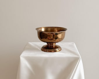 Vintage Petite Pedestal Metal Bowl ~ Saxton Inc California
