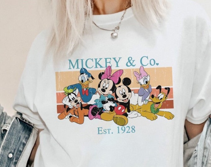 Vintage Mickey & Co Est 1928 Shirt, Mickey And Friends Shirt, Disney Squad Shirt, Group Matching Shirts, Mickey 1928 Shirt, Disney Trip Tee