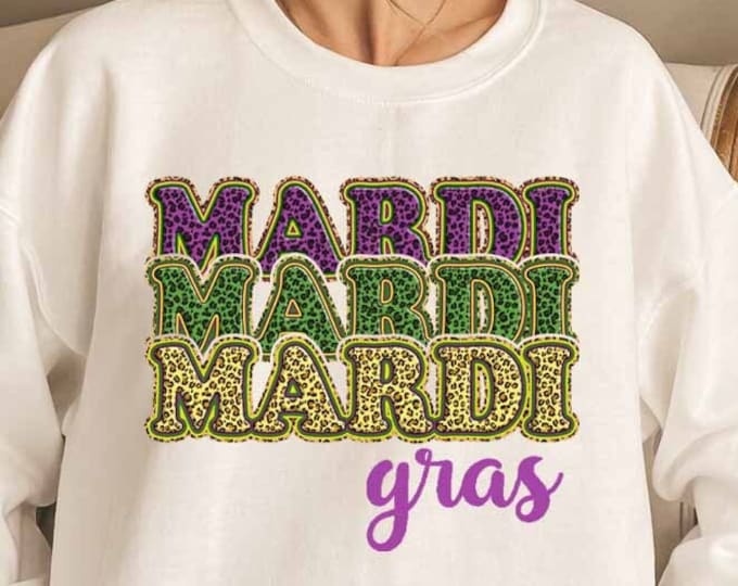 Vintage Leopard Mardi Gras Sweatshirt, Leopard Mardi Gras Hoodie, New Orleans Sweatshirt, Fat Tuesday Sweatshirt, Parade Day Shirt for Girl
