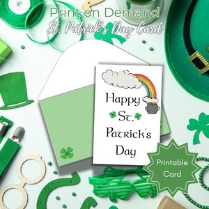 Druckbare St. Patrick's Day Karte zum Ausdrucken zu Hause, Print on Demand-Karte leer innerhalb 4x6 Karte