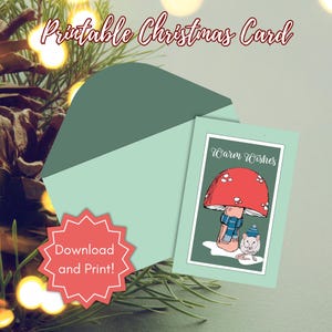 Cartão de Natal para impressão Cartão de Natal Desejos calorosos Cartão de felicitações Em branco Dentro Saudações da estação Cartão de boas festas Cartão de feliz Natal PDFfF