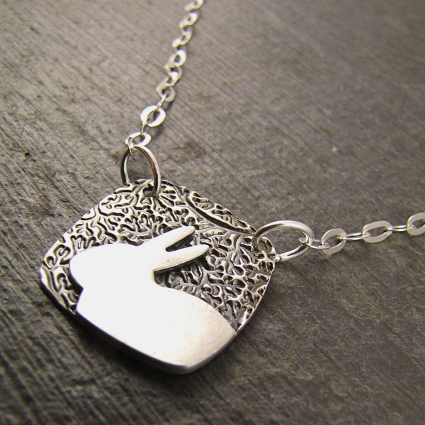 Bunny Necklace in Fine Silver