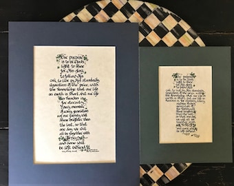 OUR PURPOSE is to be God's light, to shine for His glory, to follow His call... Calligraphy Cross Print C. Grubb  8x10 or 5x7 FREE Bookmark