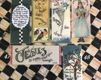 Scripture Bookmarks-Cindy Grubb_#43-48-Serenity Prayer, Tornado- Isaiah, Be Kind, Make A Wish, Jesus Is More Than Enough, Friends(birds)