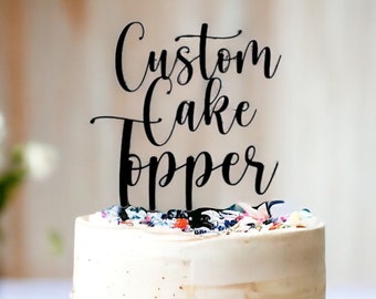 Custom Glitter Cake Topper, Personalised Cake Topper, Any Words Cake Topper, Any Age & Name, Glitter Topper, 22 different colours