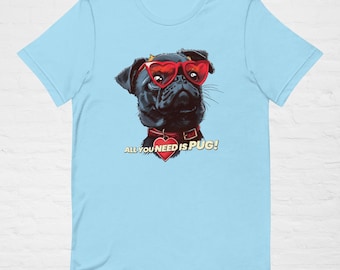 ¡TODO LO QUE NECESITAS es un Pug! Camiseta / Regalo lindo para los amantes de los perros Pug / Divertida camiseta Pug