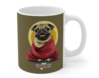 MI PUG es mi taza de café MAESTRO / Lindo regalo para los amantes de los Pug / Mamá Pug / Papá Pug / Regalo de taza divertida / Regalo del dueño de la mascota, 11 oz