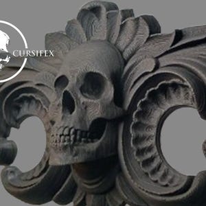 Möbel/Wandapplikation mit schwarzem Totenkopf
