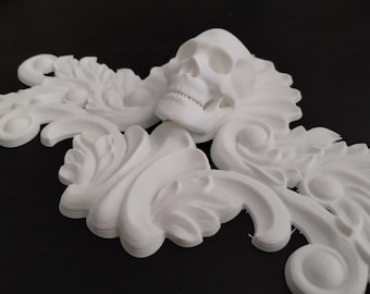 Skull furniture/applique- Black and white available