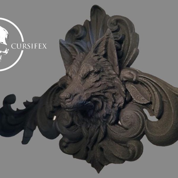 Wolf applique black