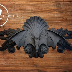 Fledermaus Applikation / Onlay - Möbel oder Wand Akzent - schwarz