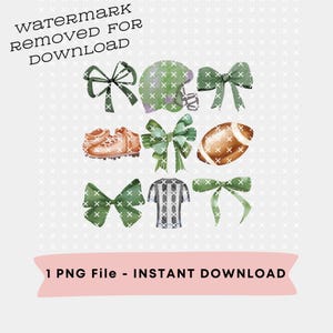 Football Coquette Bows, Football PNG, Football Coquette