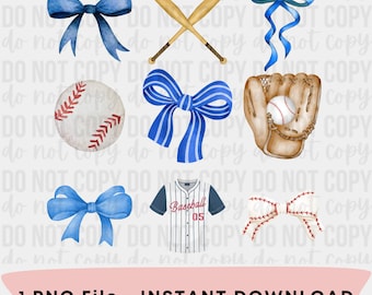 Baseball Coquette Bows and Baseball PNG